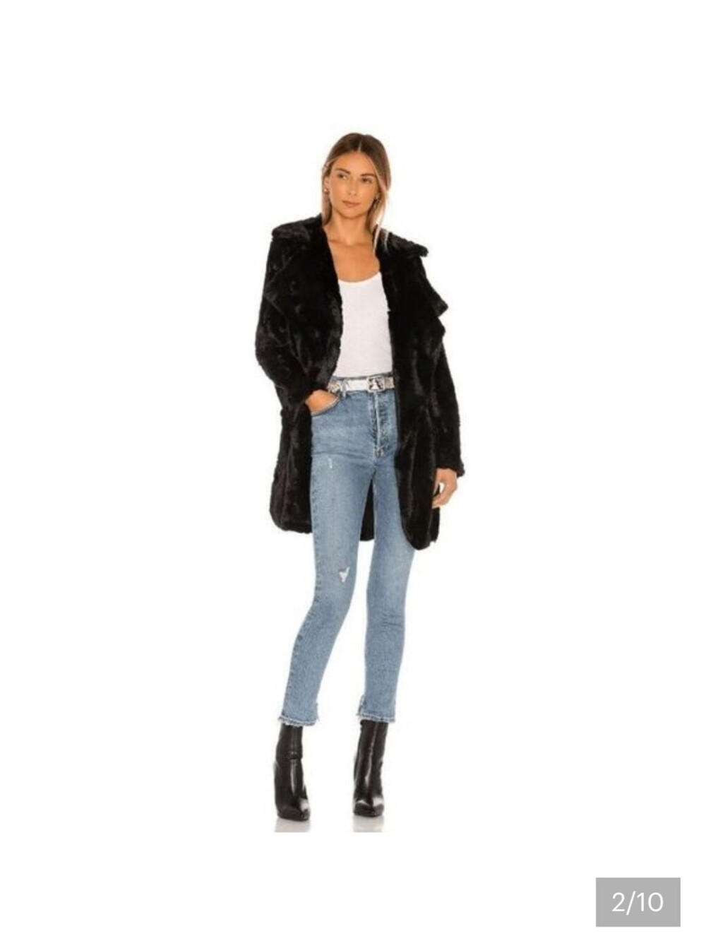 Jack by BB Dakota Black Faux Fur Coat